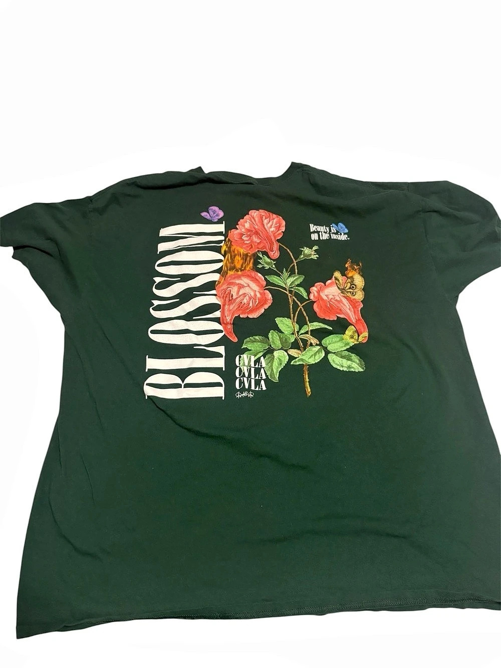CVLA Blossom Graphic Floral Short Sleeve Tee Green XL